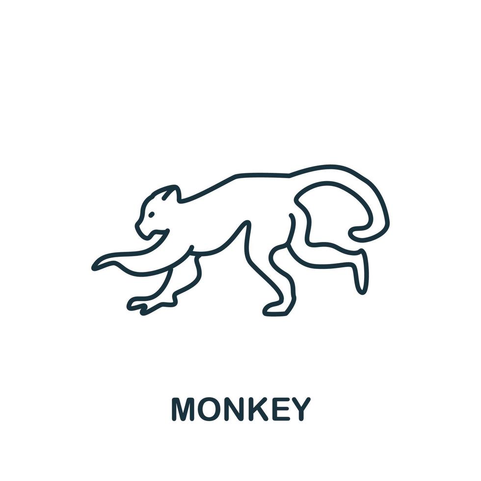 scimmia icona a partire dal casa animali collezione. semplice linea elemento scimmia simbolo per modelli, ragnatela design e infografica vettore