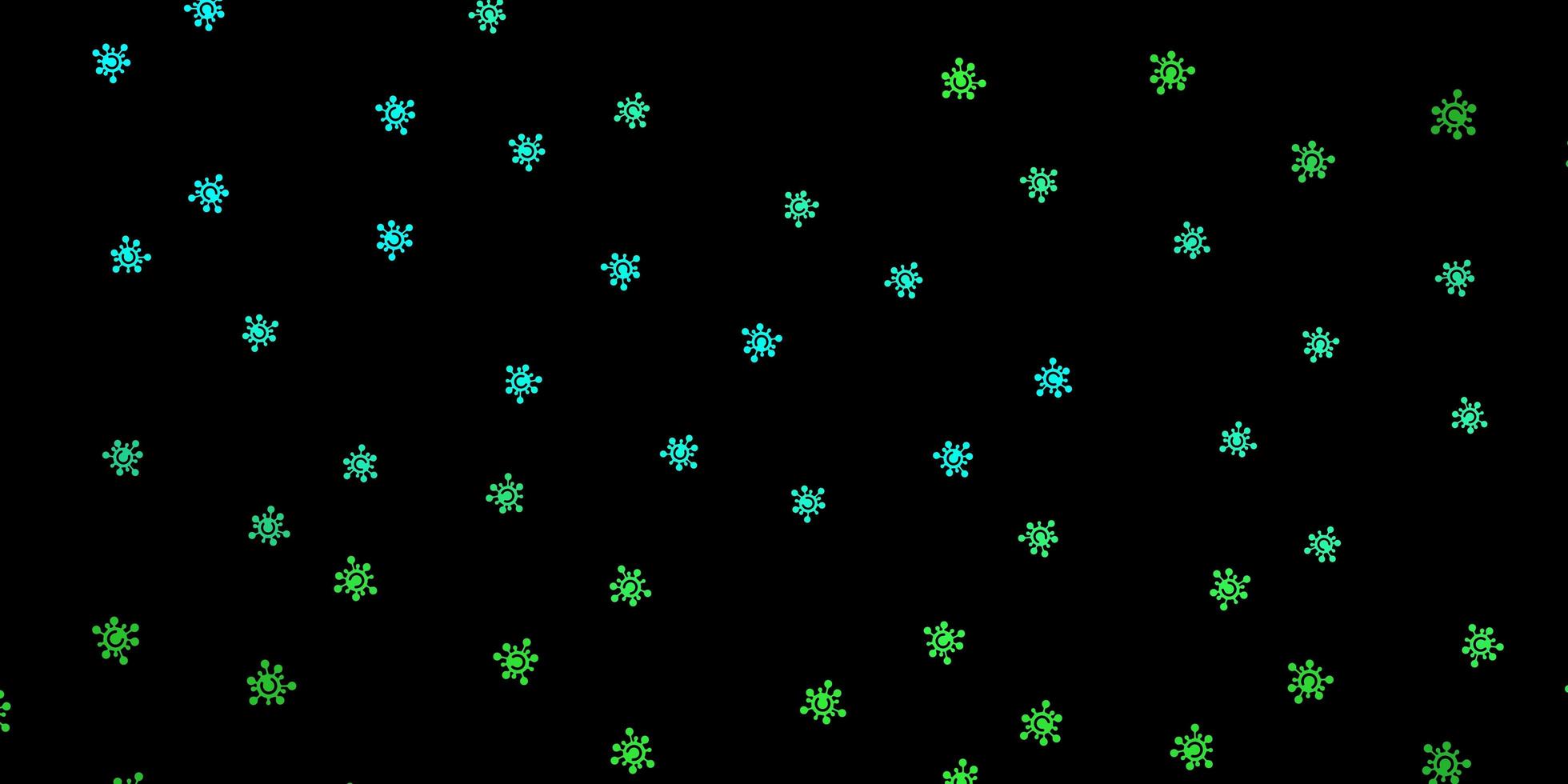 trama vettoriale verde scuro con simboli di malattia.