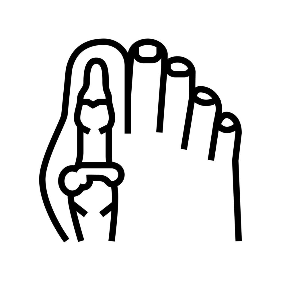 piede grande dito del piede osso gotta linea icona vettore illustrazione