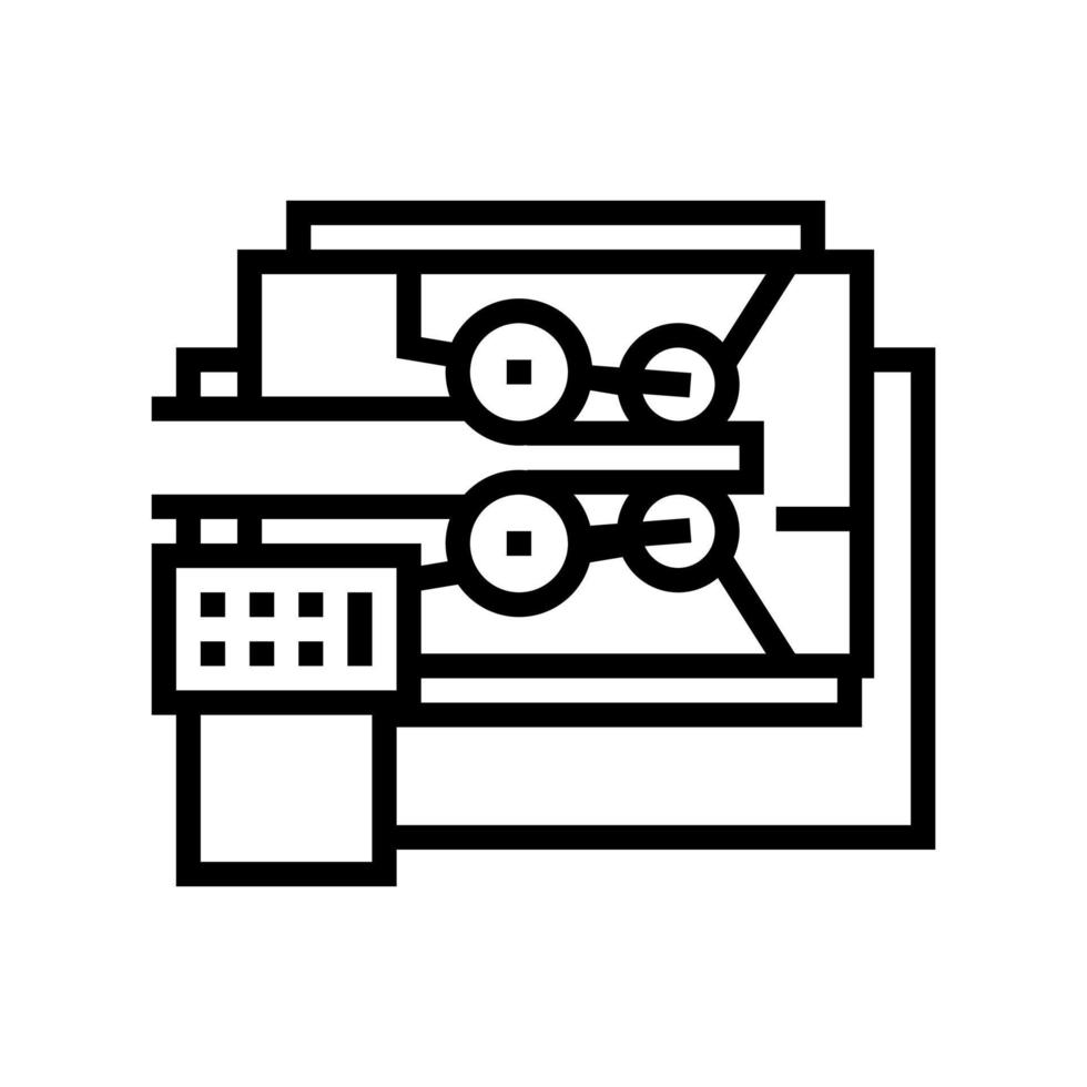 metallo Lavorando attrezzatura linea icona vettore illustrazione