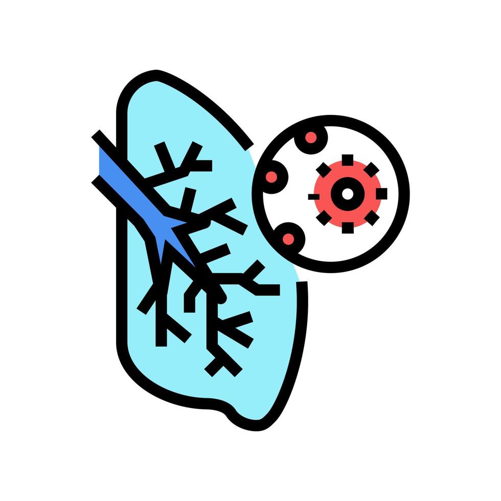 infezione e virus di polmoni colore icona vettore illustrazione