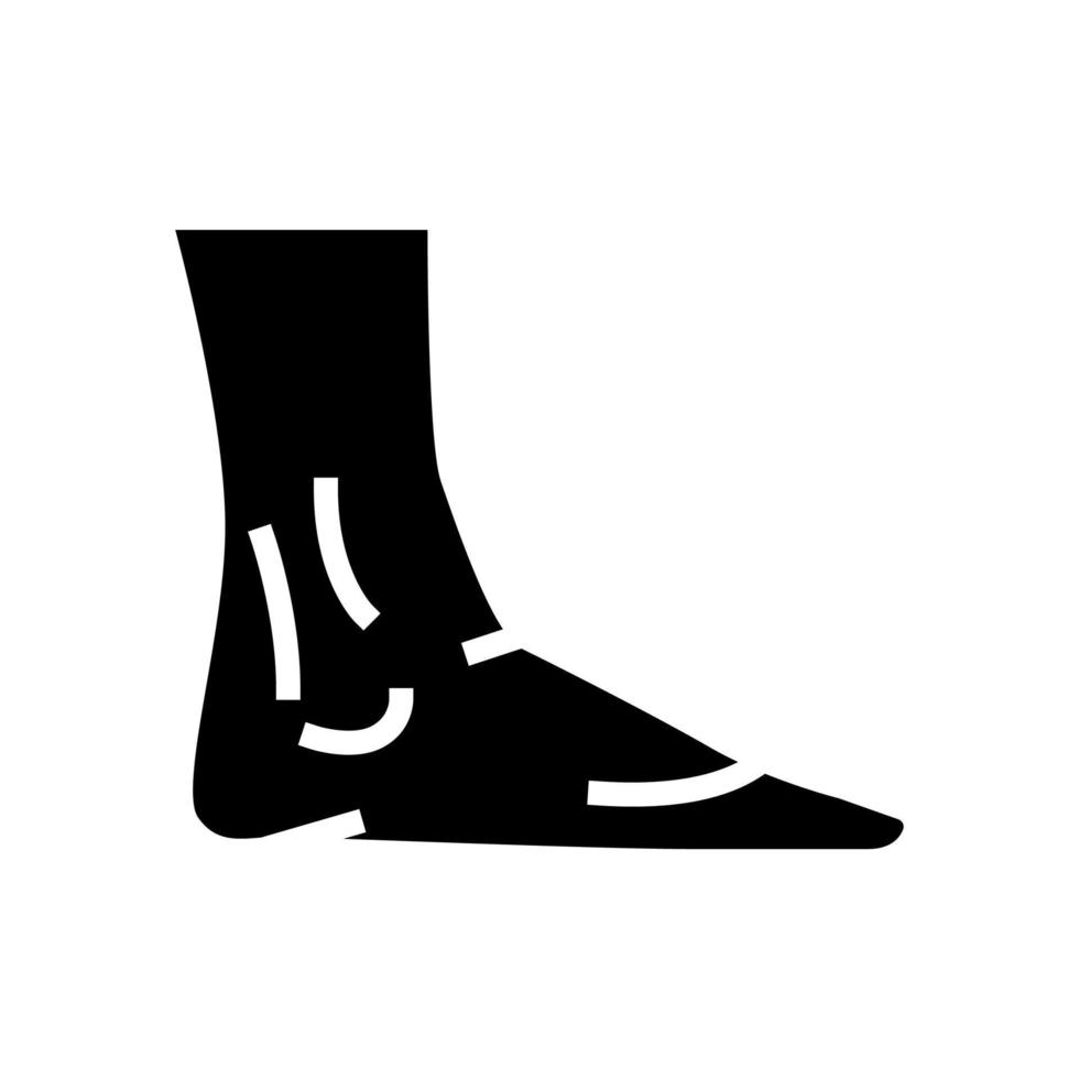 caviglia corpo glifo icona vettore illustrazione