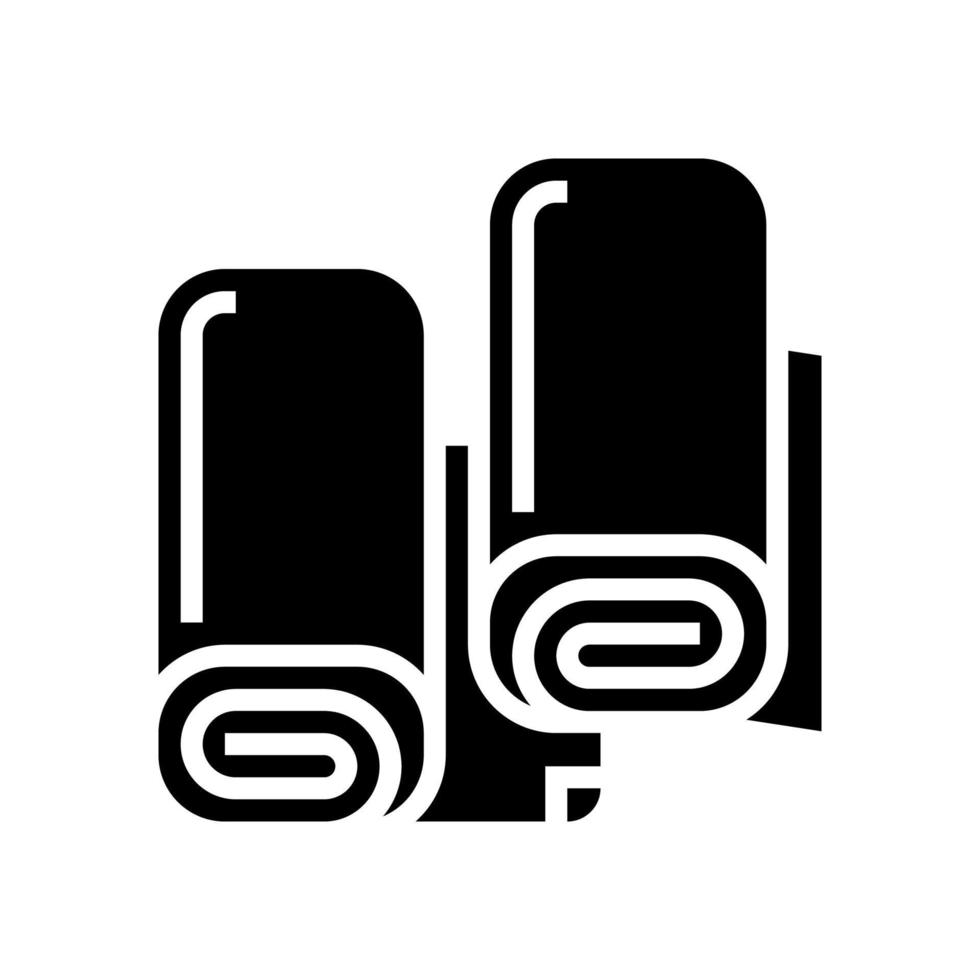 tessuto seta glifo icona vettore illustrazione