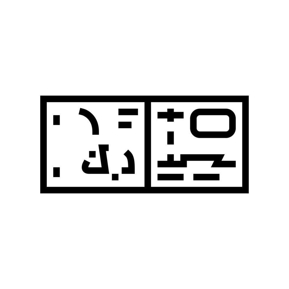 kuwaiti dinaro kwd linea icona vettore illustrazione
