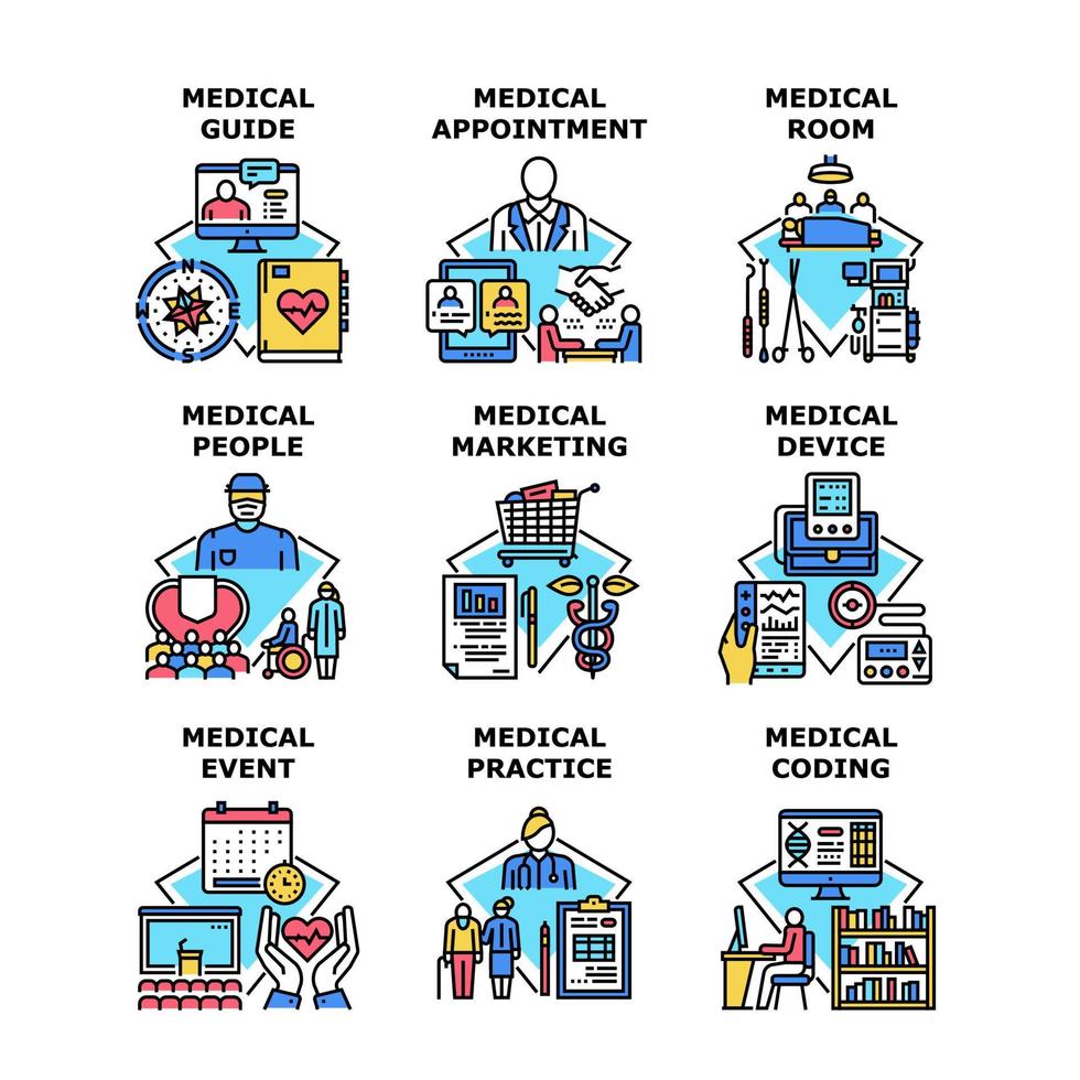 illustrazione vettoriale di icone mediche