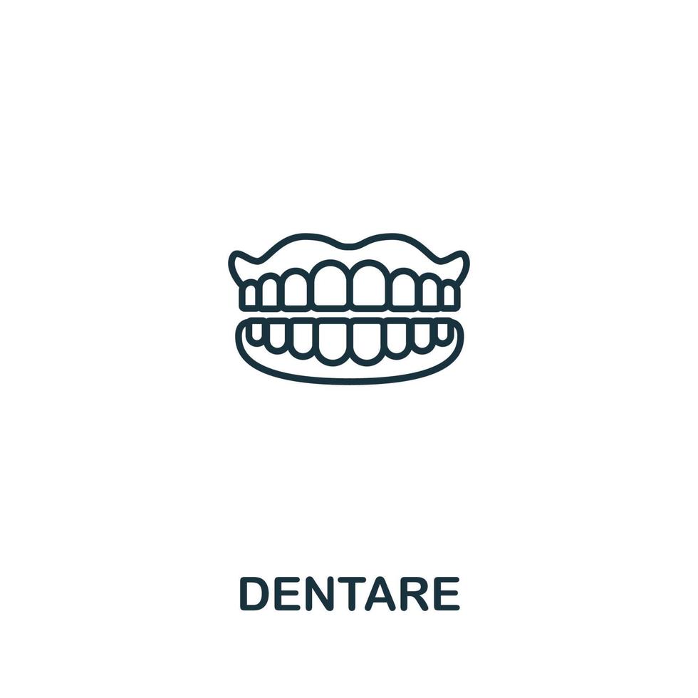 dentare icona a partire dal anziano cura collezione. semplice linea elemento dentare simbolo per modelli, ragnatela design e infografica vettore