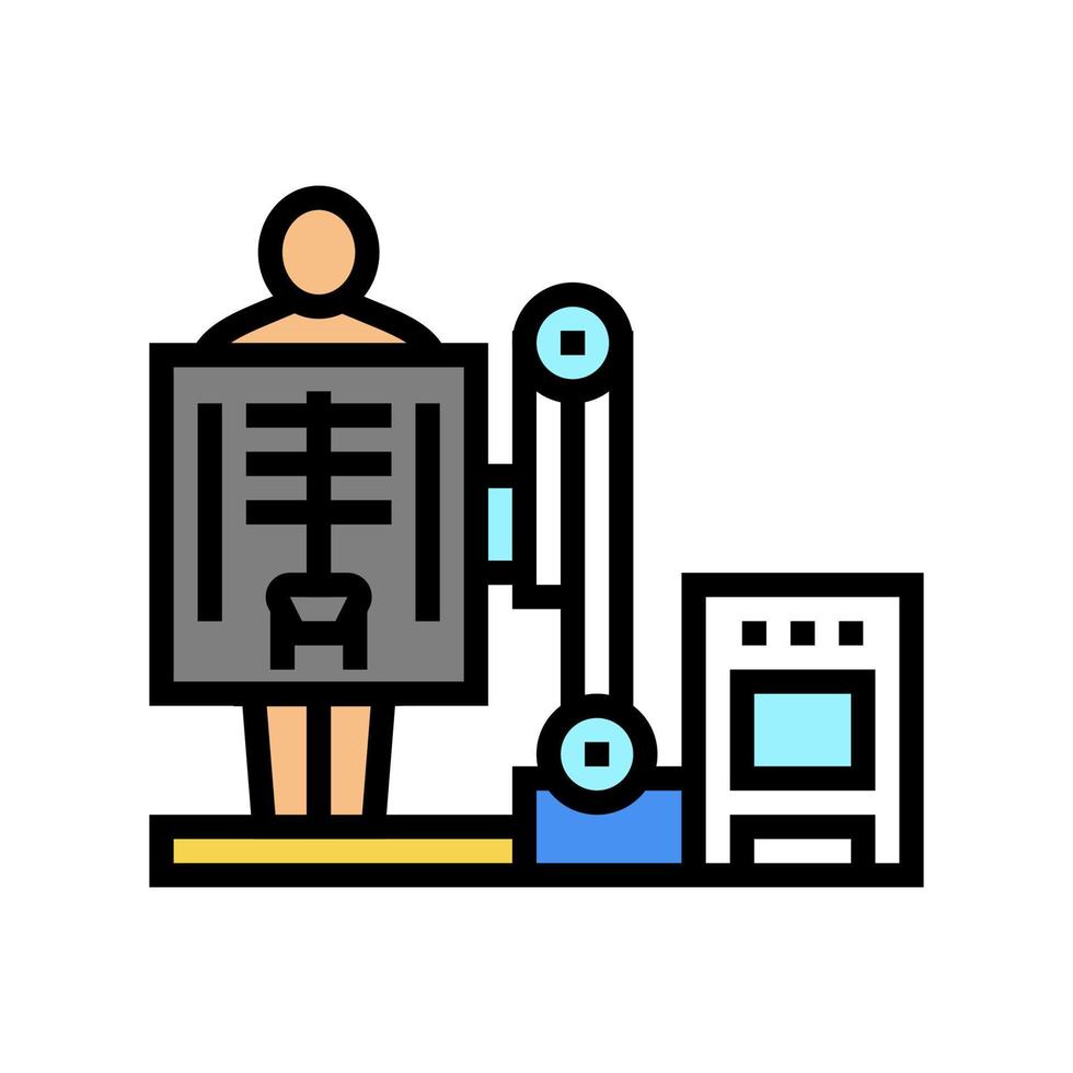 fluoroscopia radiologia colore icona vettore illustrazione piatto