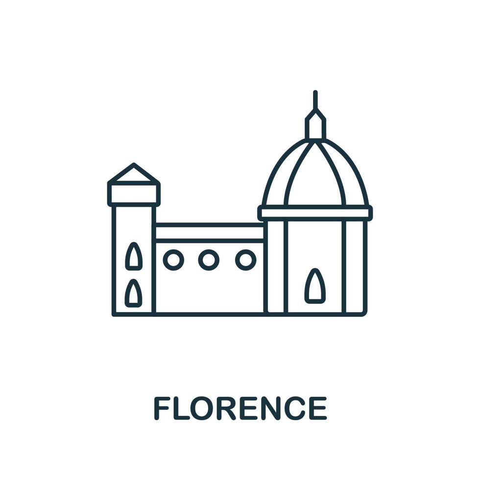 Firenze icona a partire dal Italia collezione. semplice linea Firenze icona per modelli, ragnatela design e infografica vettore