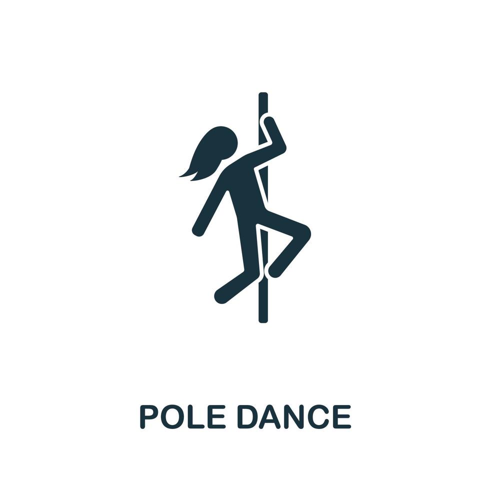 polo danza icona. semplice illustrazione a partire dal notte club collezione. creativo polo danza icona per ragnatela disegno, modelli, infografica e Di Più vettore