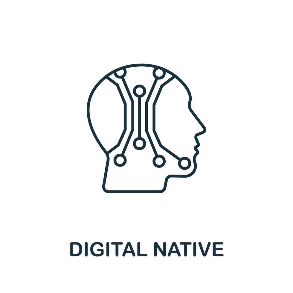 digitale nativo icona. creativo semplice simbolo a partire dal Fintech collezione. linea digitale nativo icona per modelli, ragnatela design e infografica vettore