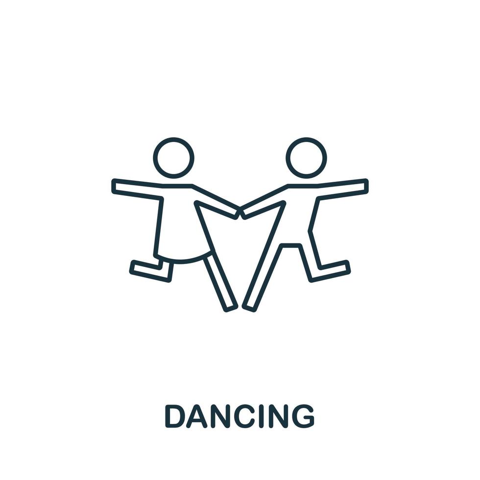 danza icona a partire dal Hobby collezione. semplice linea elemento danza simbolo per modelli, ragnatela design e infografica vettore
