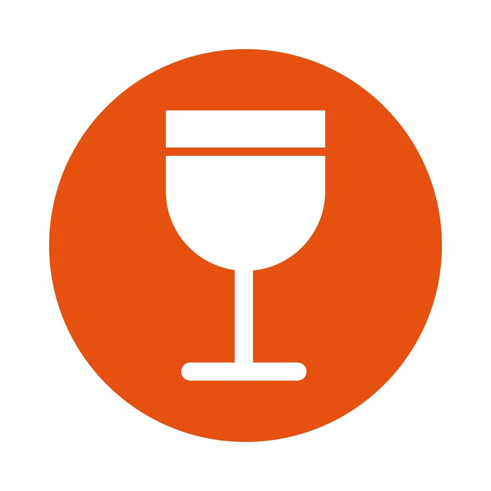 icona di stile blocco bevanda tazza di vino vettore