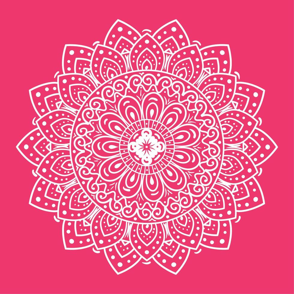 bianca lusso mandala nel rosa sfondo, Vintage ▾ lusso mandala, ornamentale decorazione vettore