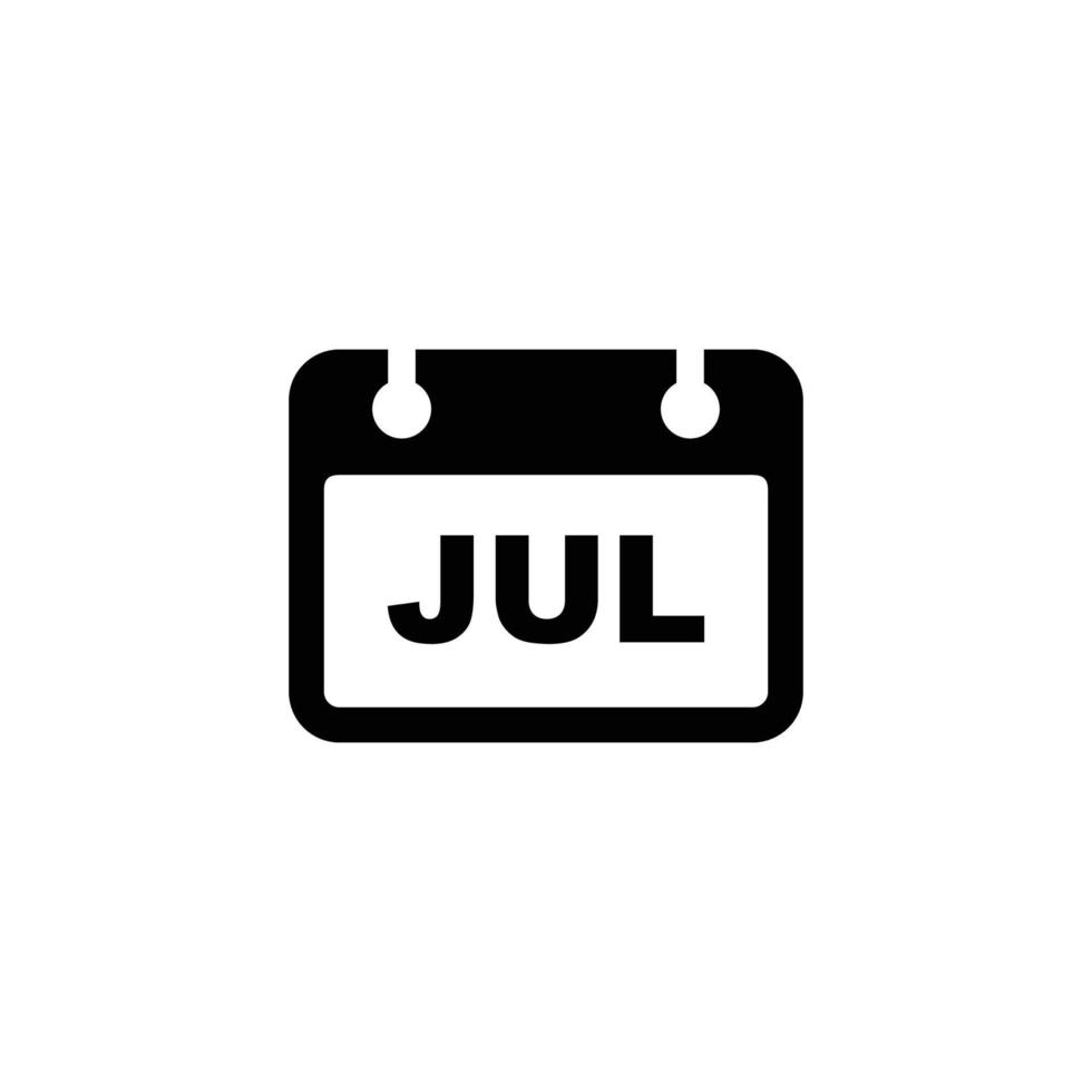 calendario semplice piatto icona vettore illustrazione. luglio calendario icona vettore