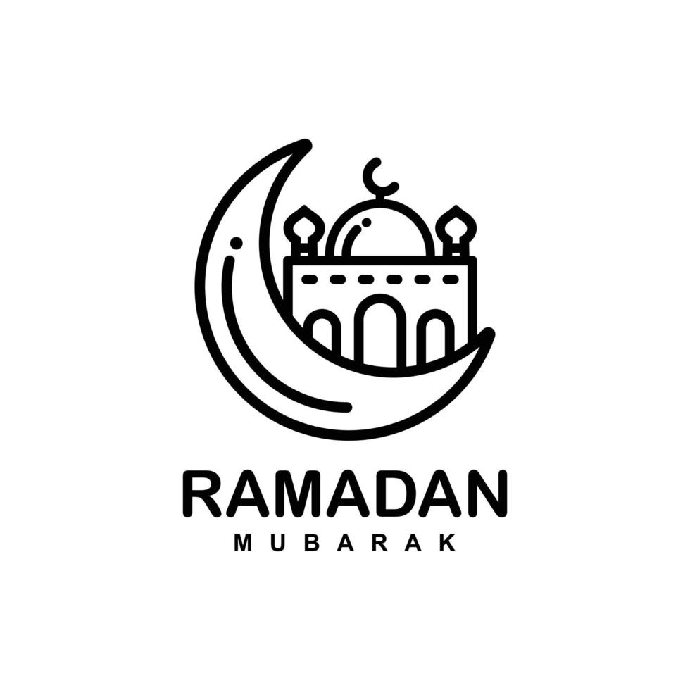 Ramadan semplice piatto logo vettore illustrazione. Ramadan logo. moschea logo