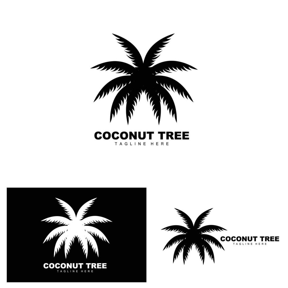 Noce di cocco albero logo, oceano albero vettore, design per modelli, Prodotto marchio, spiaggia turismo oggetto logo vettore