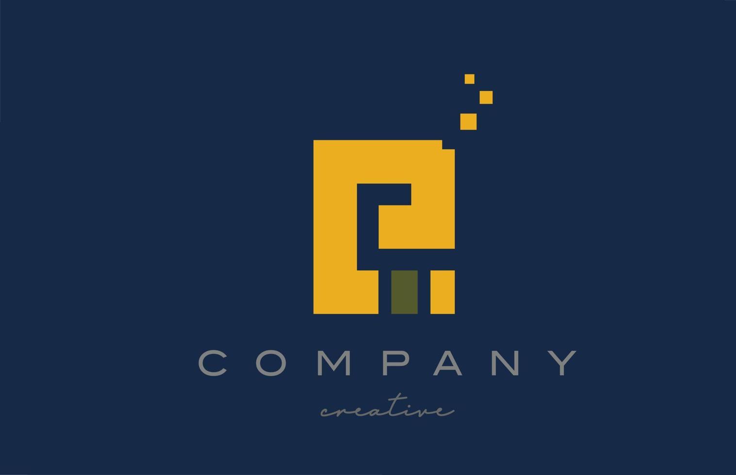 giallo puntini e alfabeto lettera logo icona design. modello design per azienda o attività commerciale vettore