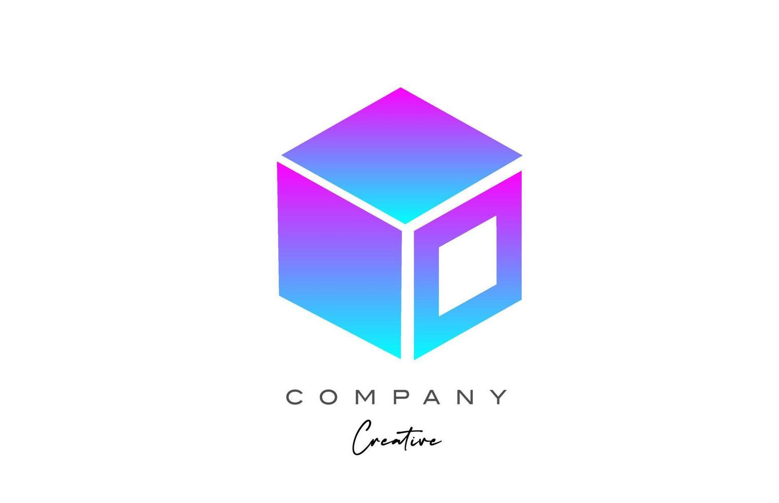 rosa blu cubo o lettera alfabeto lettera logo icona design. creativo design modello per attività commerciale vettore