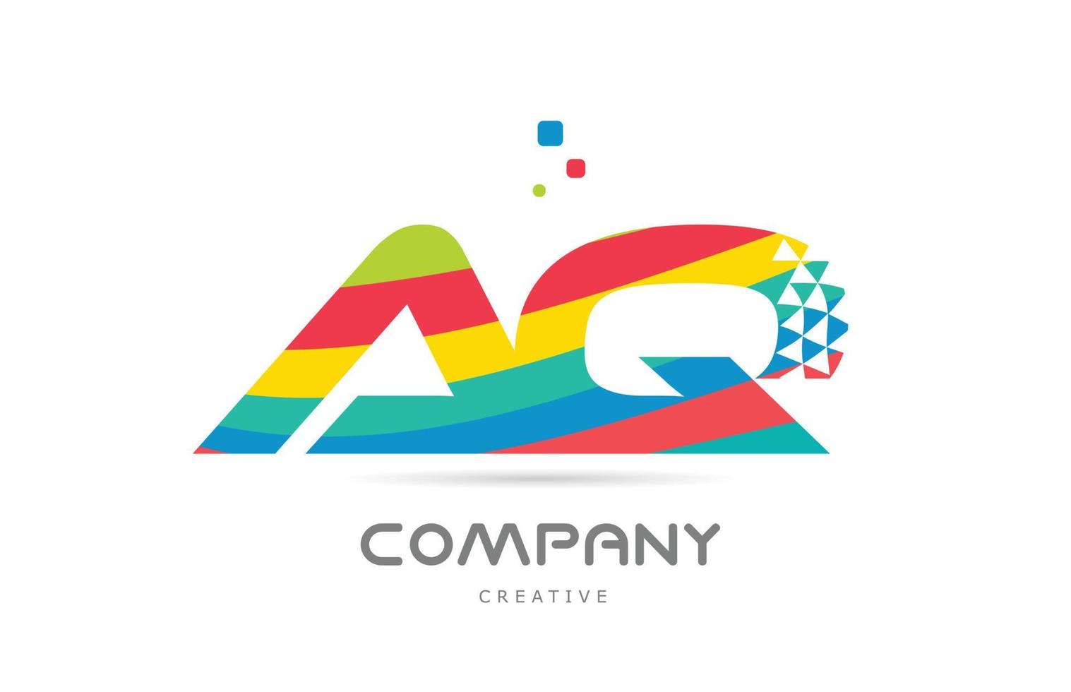 aq combinazione colorato alfabeto lettera logo icona design. colorato creativo modello design per azienda o attività commerciale vettore