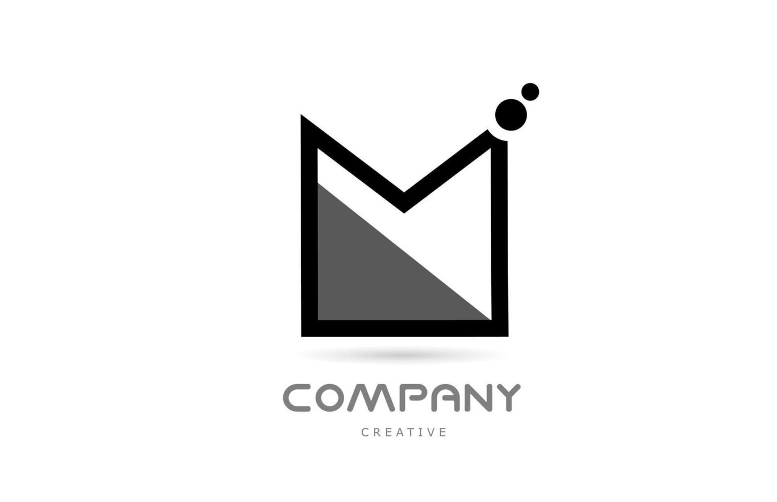 m nero bianca geometrico alfabeto lettera logo icona con punti. creativo modello per attività commerciale e azienda vettore