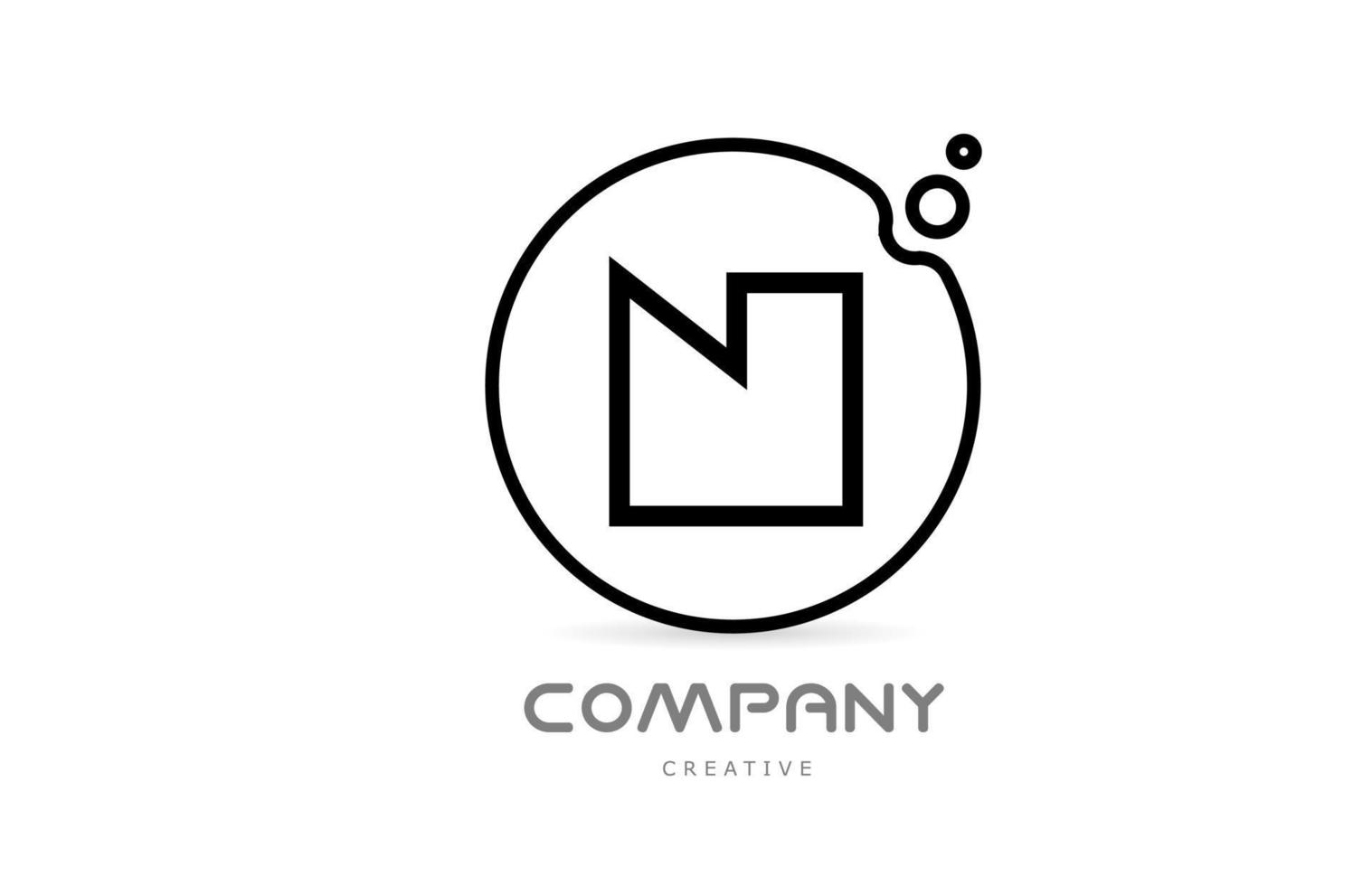 geometrico lettera n alfabeto logo icona con cerchio e bolle. creativo modello per attività commerciale e azienda vettore