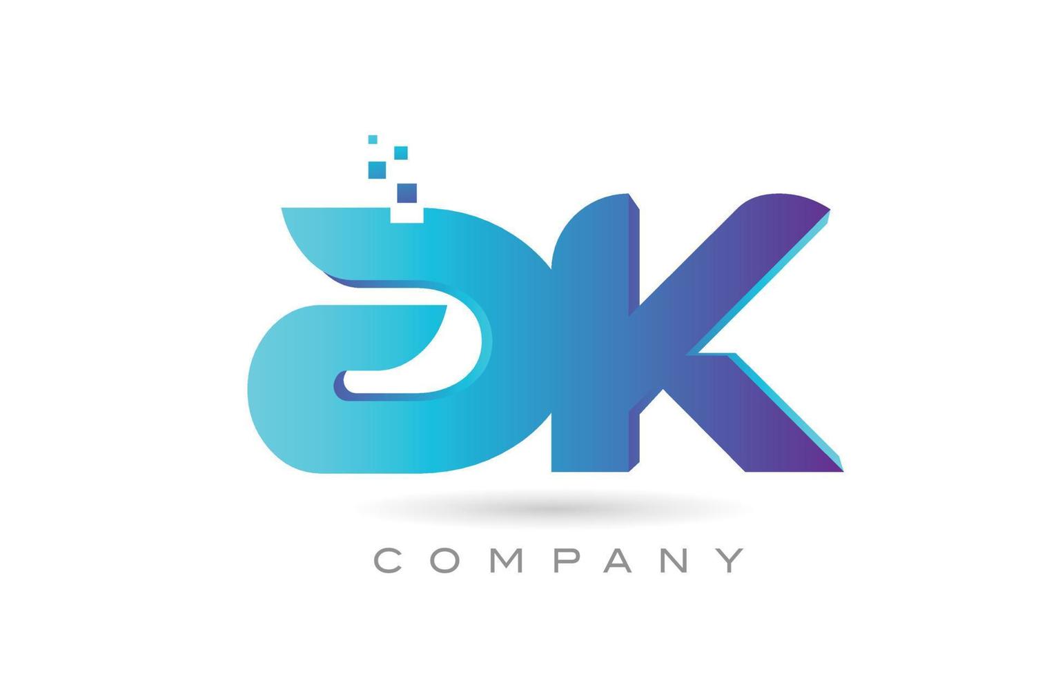 ak alfabeto lettera logo icona combinazione design. creativo modello per attività commerciale e azienda vettore