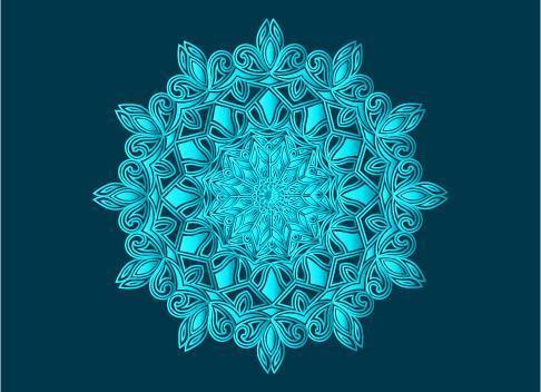 disegno mandala arabesco ornamentale, floreale e astratto blu vettore