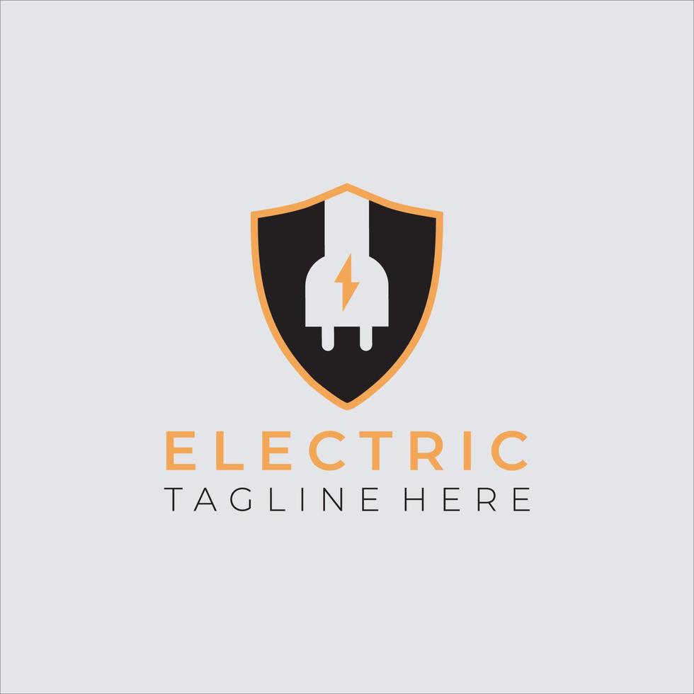 creativo elettrico scudo logo design modello vettore