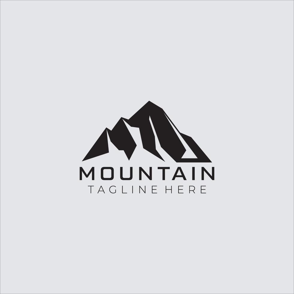 montagna picco vertice logo design. all'aperto escursioni a piedi avventura vettore