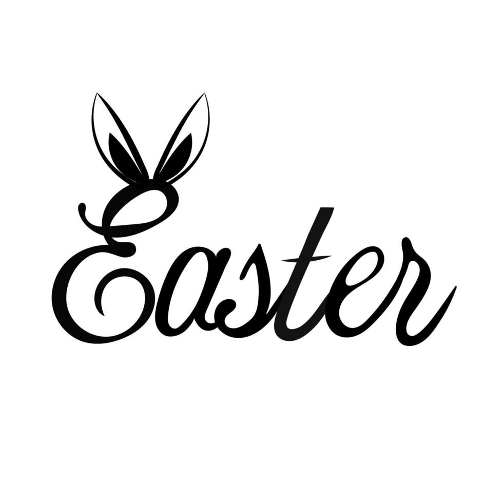 Pasqua iscrizione con orecchie su bianca sfondo vettore