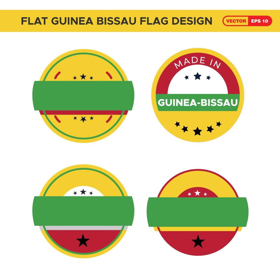 Guinea bissau bandiera francobollo design impostato di etichette, francobolli, e distintivi. vettore illustrazione