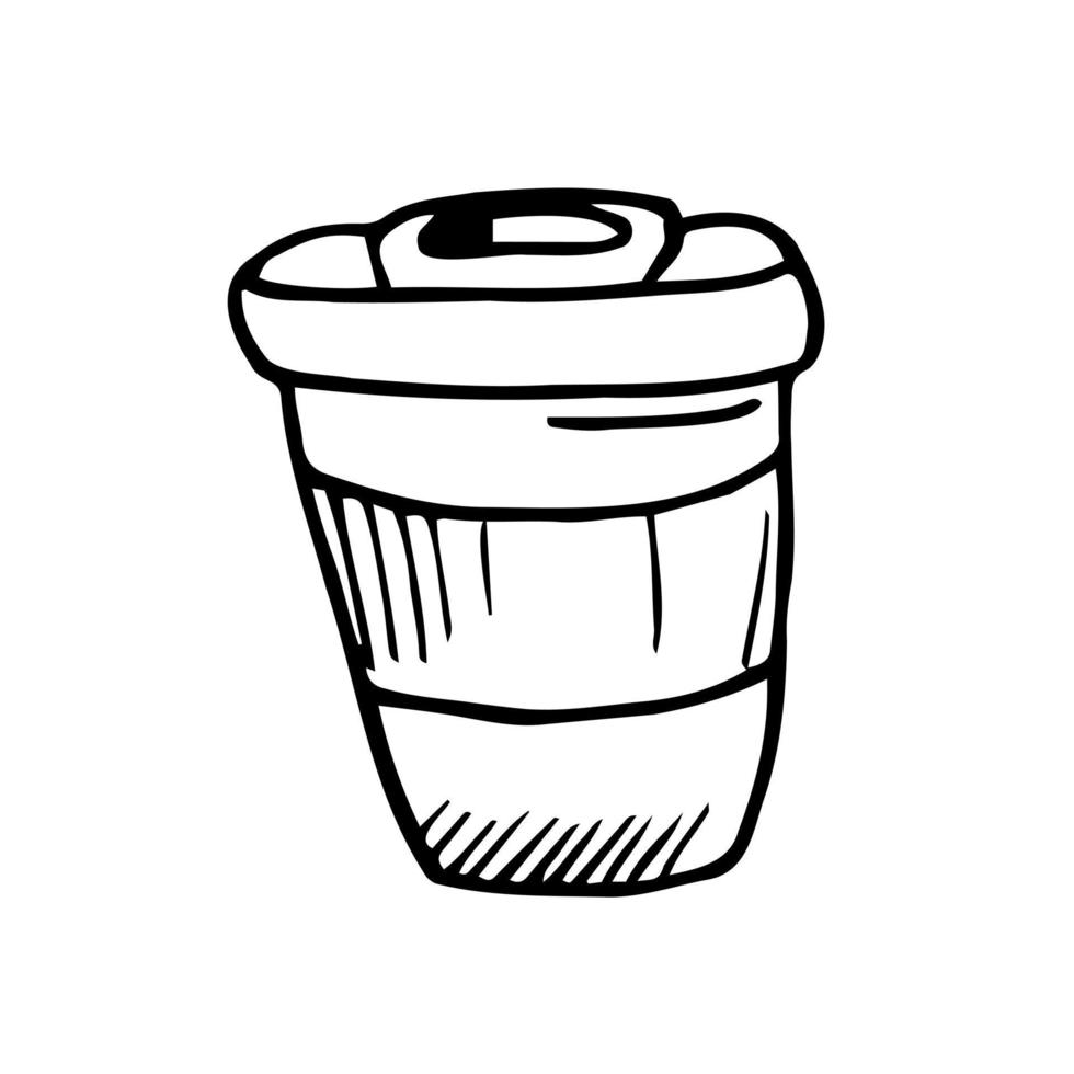 scarabocchio icona. prendere lontano caffè tazza. vettore illustrazione