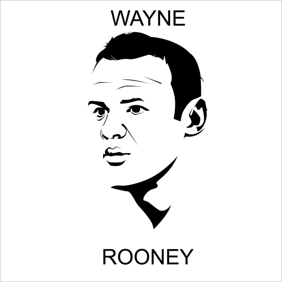 Wayne Rooney nel linea arte stile vettore