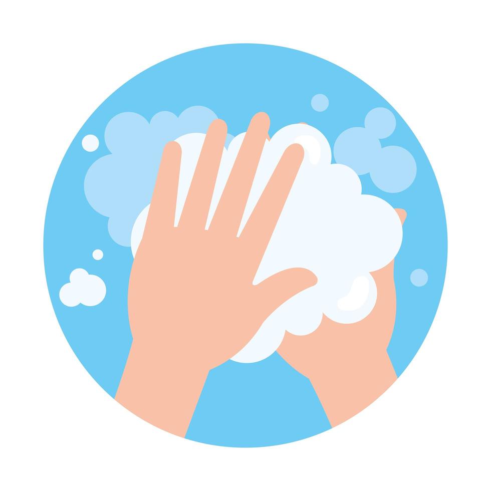 lavarsi le mani pulizia icona isolata vettore