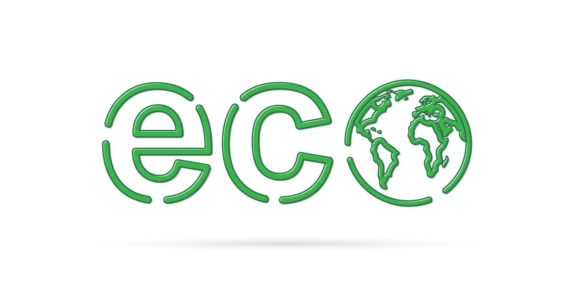 ecologia icona. pianeta e eco simbolo. isolato vettore logo