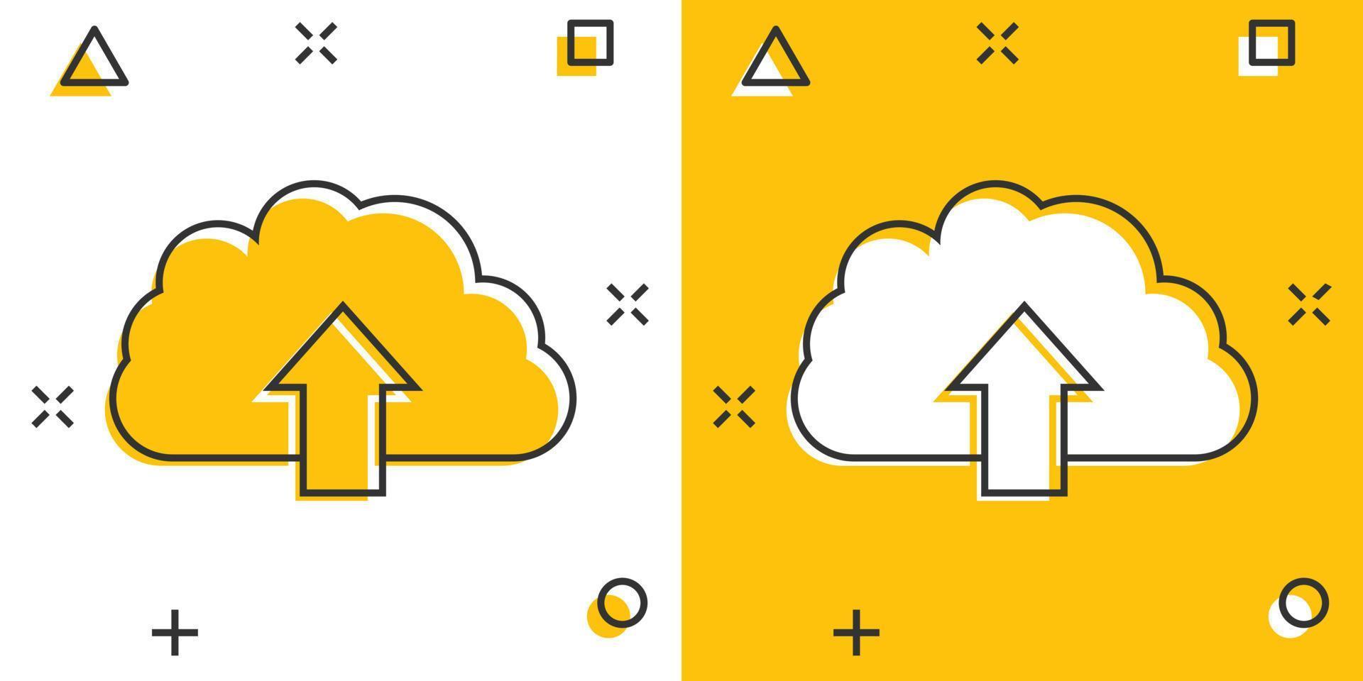 vettore cartone animato nube icona nel comico stile. nube cartello illustrazione pittogramma. sciame attività commerciale spruzzo effetto concetto.