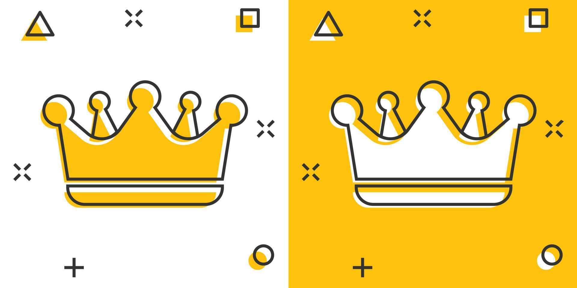 vettore cartone animato corona diadema icona nel comico stile. reali corona illustrazione pittogramma. re, Principessa reali attività commerciale spruzzo effetto concetto.