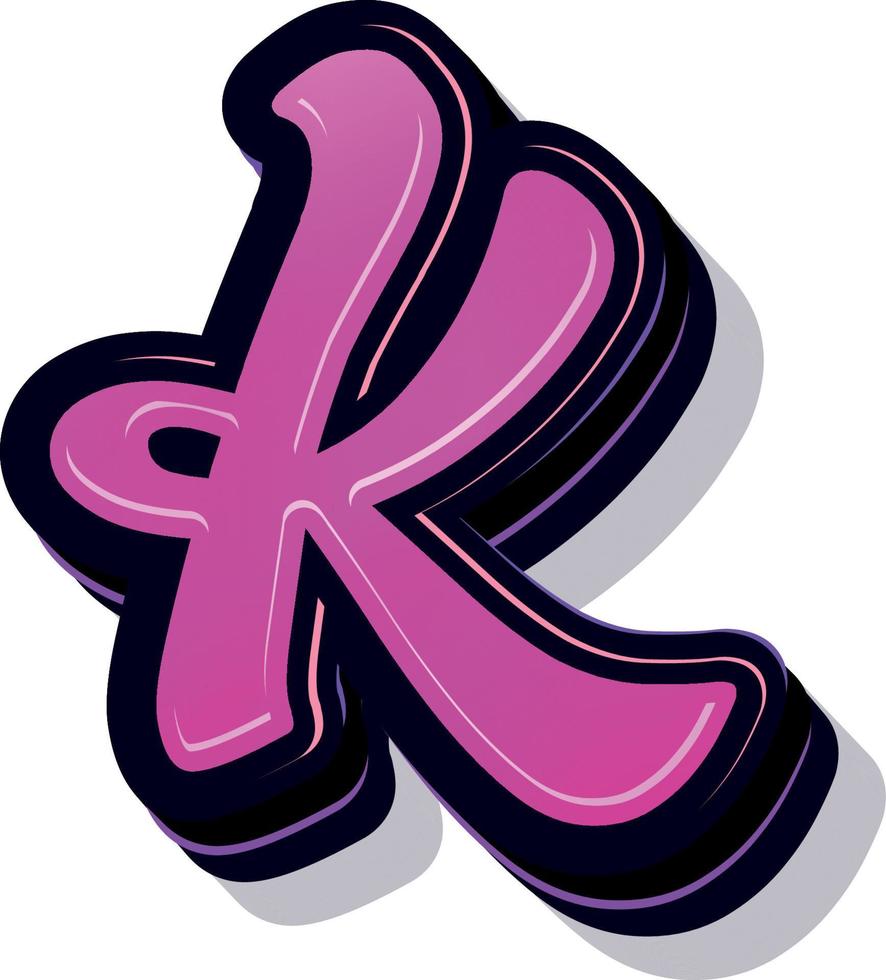 3d illustrazione di lettera K vettore