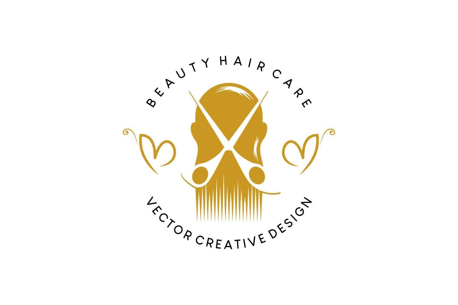capelli cura o bellezza capelli salone logo design nel Vintage ▾ stile vettore