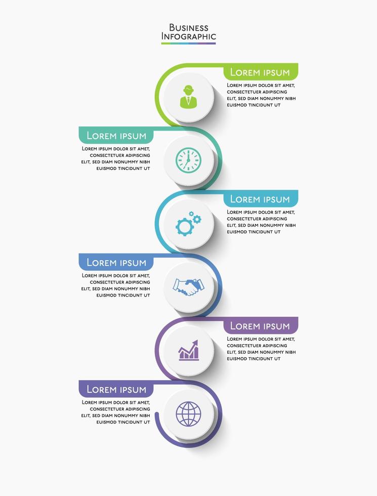 attività commerciale dati visualizzazione. sequenza temporale Infografica icone progettato per astratto sfondo modello vettore