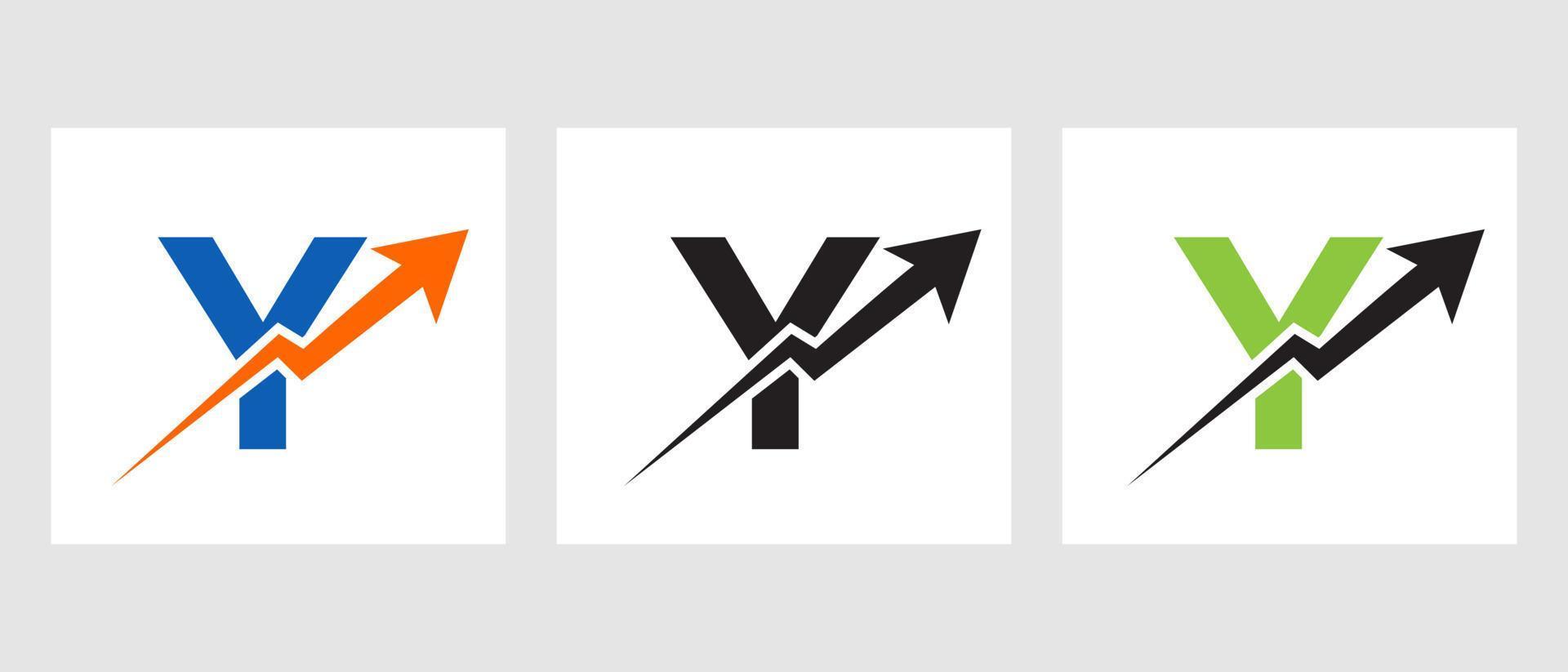 lettera y finanza logo concetto con crescita freccia simbolo vettore