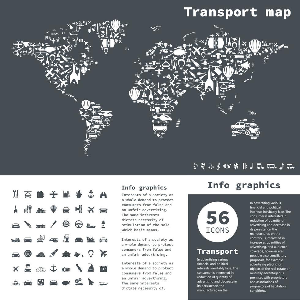 carta geografica fatto di trasporto. un' vettore illustrazione