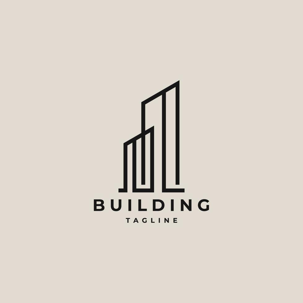 edificio logo design vettore modello