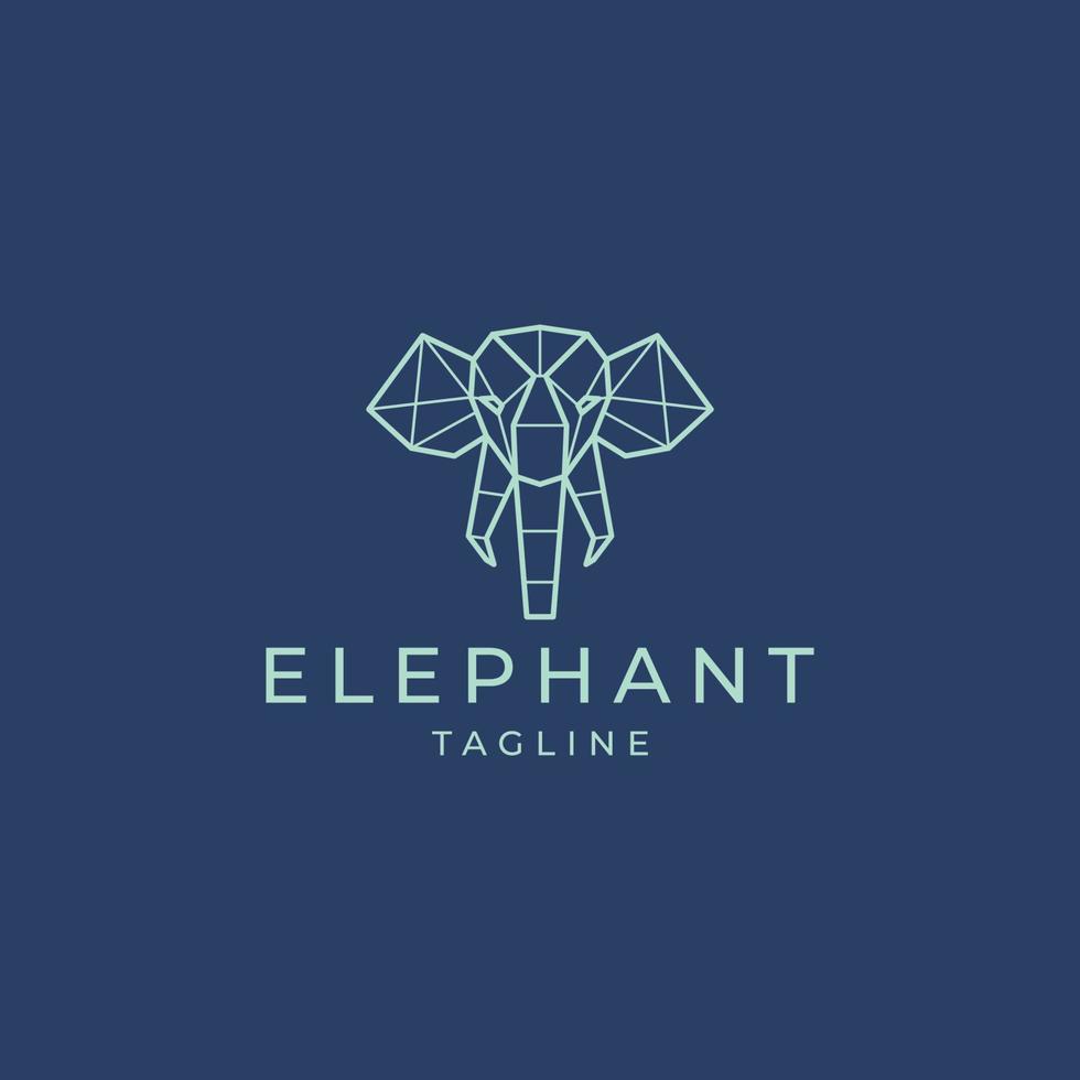 elefante geometrico poligonale logo vettore icona design modello