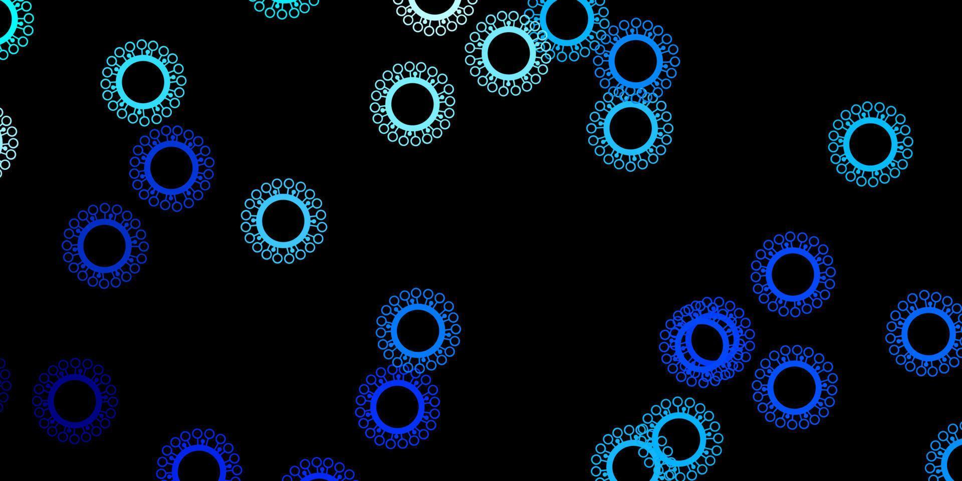 trama vettoriale blu scuro con simboli di malattia.
