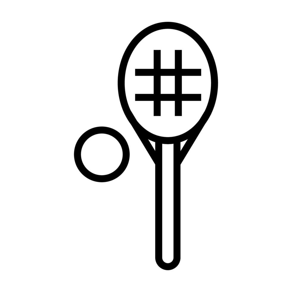 tennis gioco icona linea isolato su bianca sfondo. nero piatto magro icona su moderno schema stile. lineare simbolo e modificabile ictus. semplice e pixel Perfetto ictus vettore illustrazione