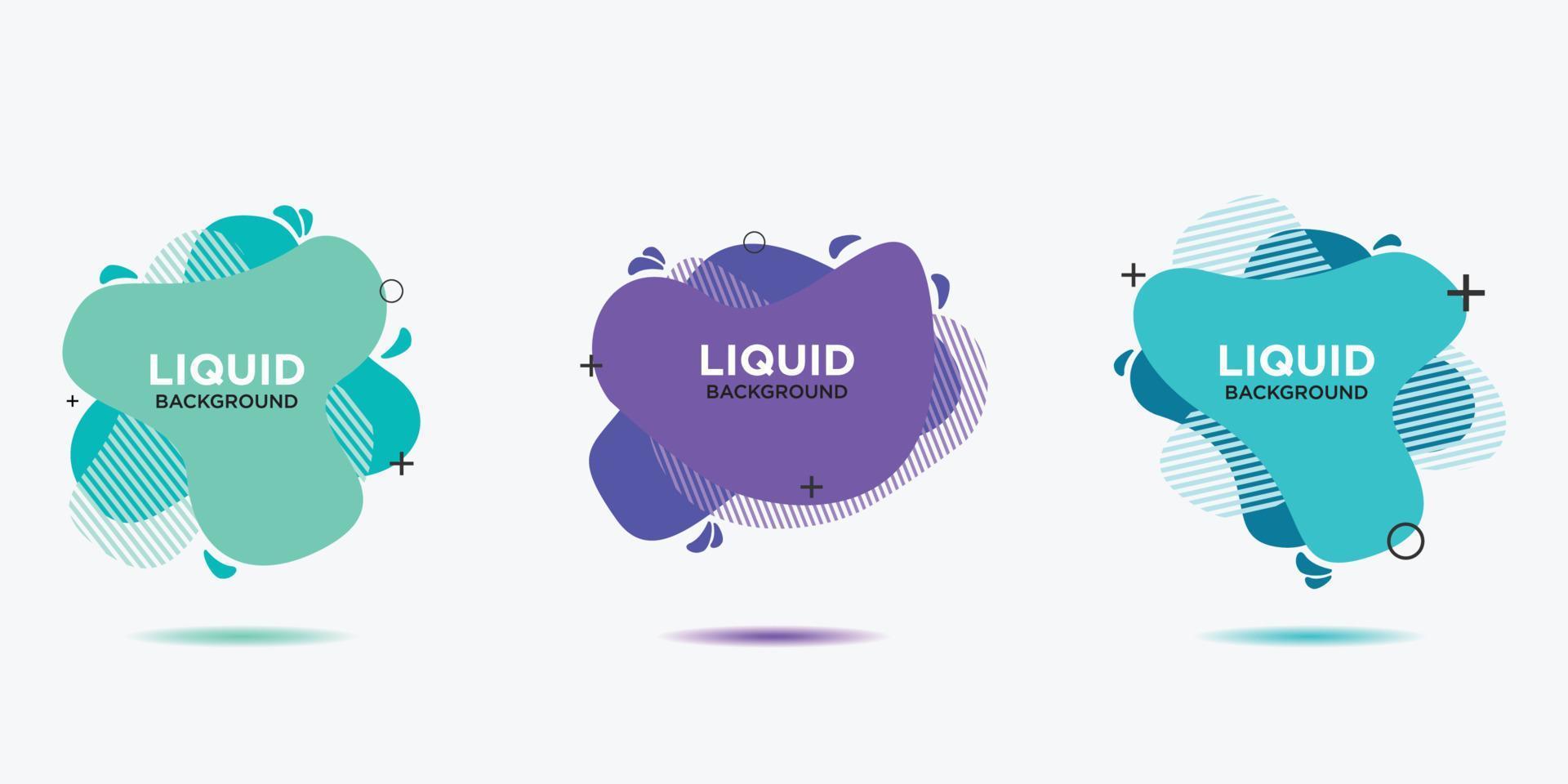 moderno astratto vettore bandiera impostare. piatto geometrico liquido modulo con vario colori. moderno vettore modello, modello per il design di un' logo, aviatore o presentazione.