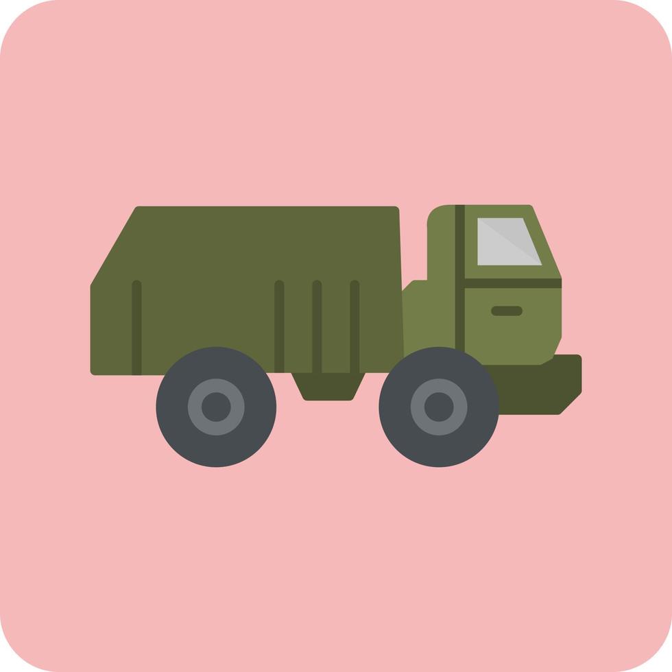 militare camion vettore icona