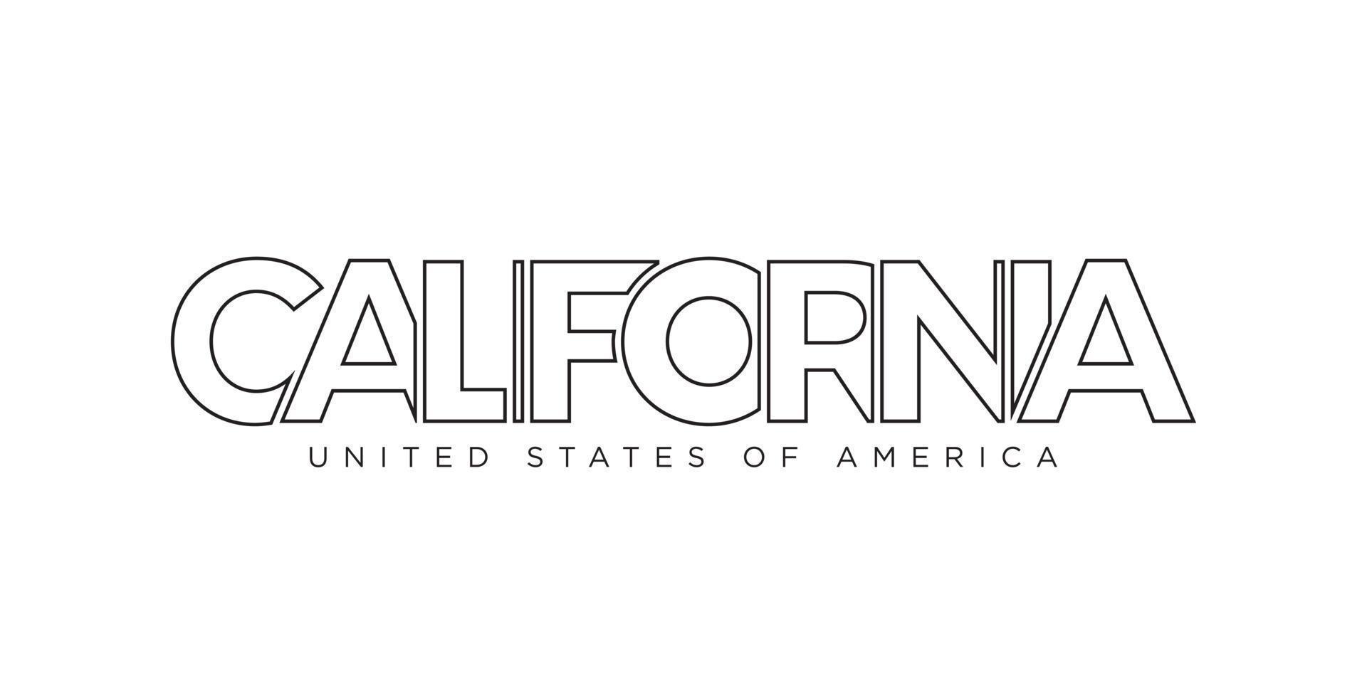 California, Stati Uniti d'America tipografia slogan design. America logo con grafico città lettering per Stampa e ragnatela. vettore