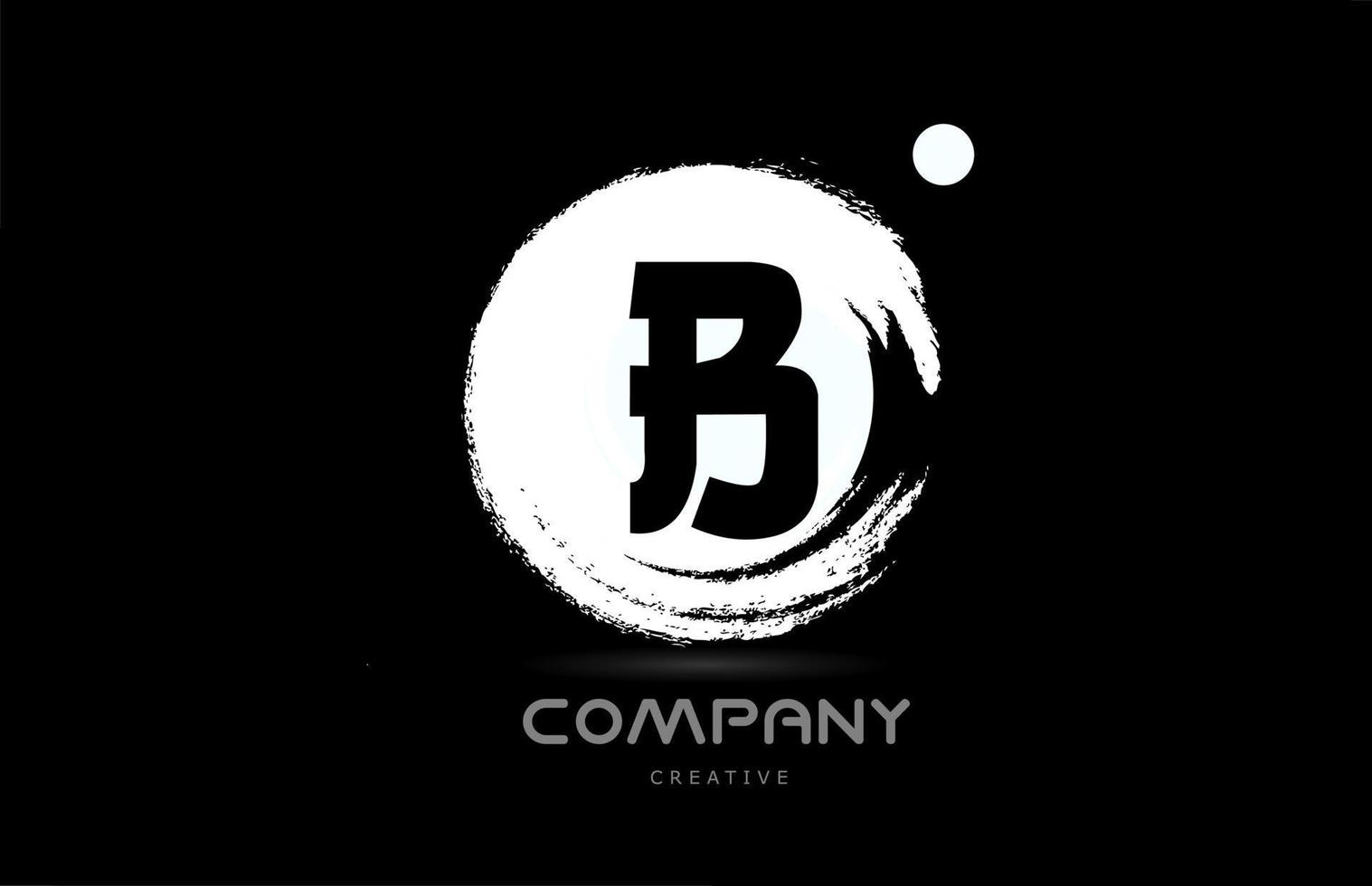 B grunge alfabeto lettera logo icona design con giapponese stile lettering nel nero e bianca. creativo modello per azienda e attività commerciale vettore